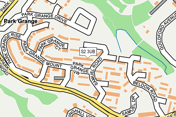 S2 3UB map - OS OpenMap – Local (Ordnance Survey)