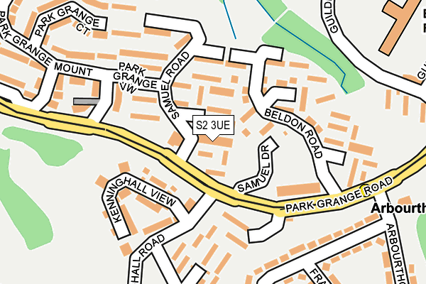 S2 3UE map - OS OpenMap – Local (Ordnance Survey)