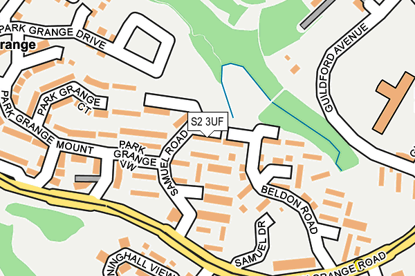 S2 3UF map - OS OpenMap – Local (Ordnance Survey)