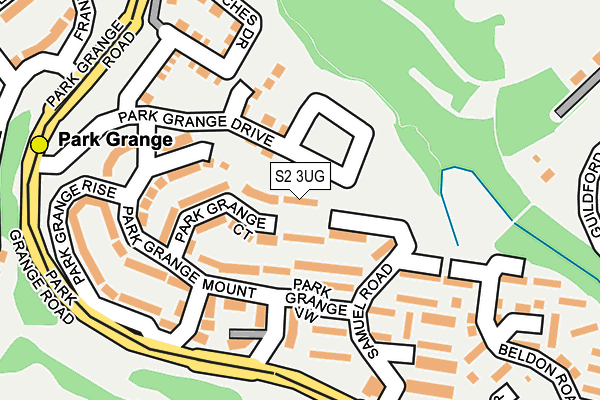 S2 3UG map - OS OpenMap – Local (Ordnance Survey)