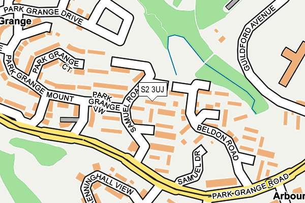 S2 3UJ map - OS OpenMap – Local (Ordnance Survey)