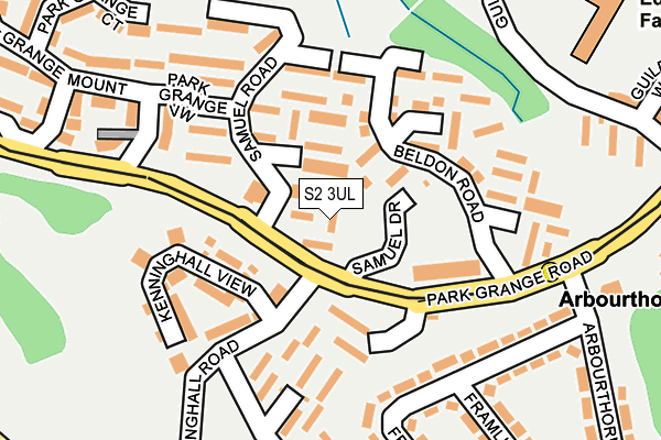 S2 3UL map - OS OpenMap – Local (Ordnance Survey)