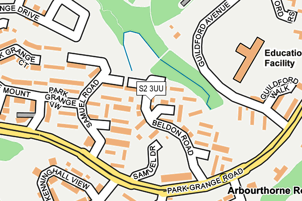 S2 3UU map - OS OpenMap – Local (Ordnance Survey)