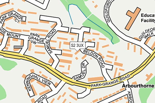 S2 3UX map - OS OpenMap – Local (Ordnance Survey)