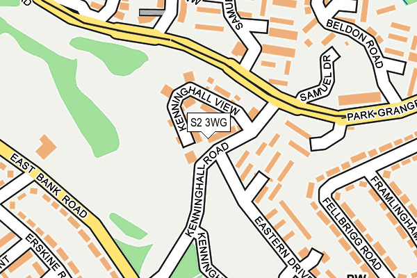 S2 3WG map - OS OpenMap – Local (Ordnance Survey)