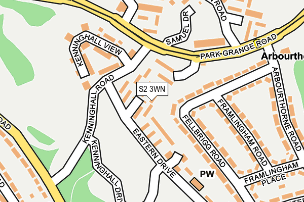 S2 3WN map - OS OpenMap – Local (Ordnance Survey)