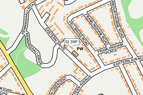 S2 3WP map - OS OpenMap – Local (Ordnance Survey)