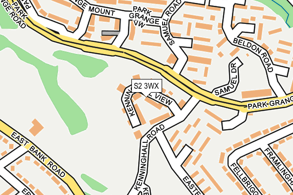 S2 3WX map - OS OpenMap – Local (Ordnance Survey)