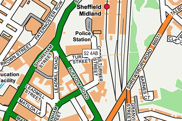 S2 4AB map - OS OpenMap – Local (Ordnance Survey)