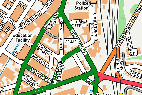 S2 4AR map - OS OpenMap – Local (Ordnance Survey)