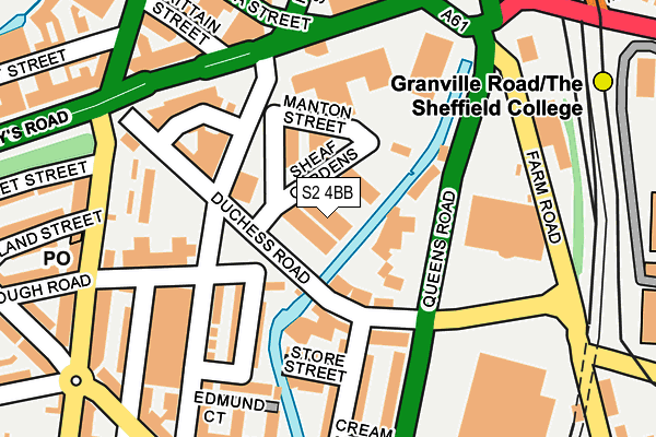 S2 4BB map - OS OpenMap – Local (Ordnance Survey)