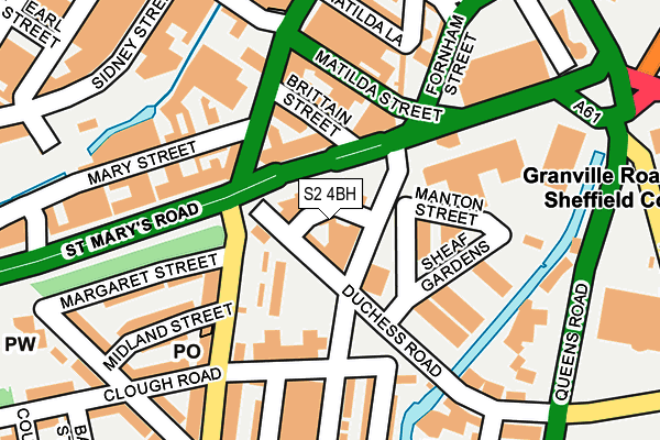 S2 4BH map - OS OpenMap – Local (Ordnance Survey)