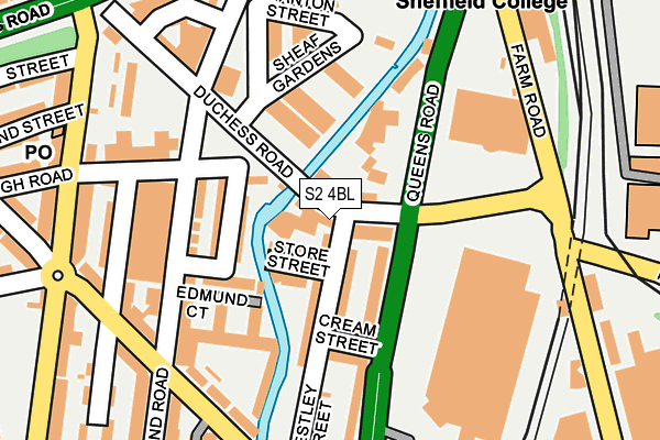 S2 4BL map - OS OpenMap – Local (Ordnance Survey)