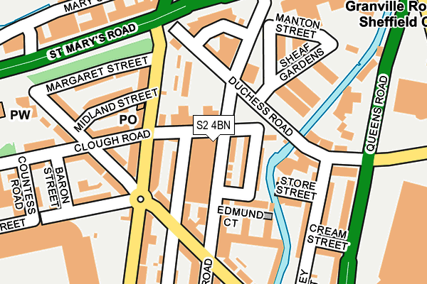 S2 4BN map - OS OpenMap – Local (Ordnance Survey)