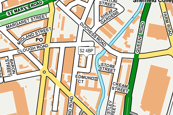 S2 4BP map - OS OpenMap – Local (Ordnance Survey)