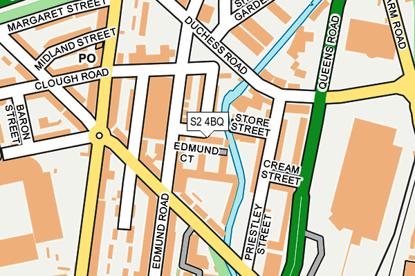 S2 4BQ map - OS OpenMap – Local (Ordnance Survey)