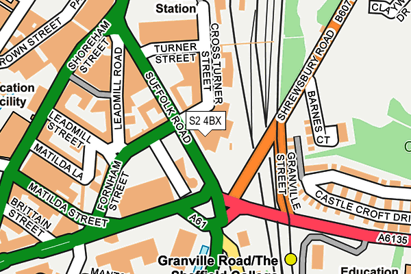 S2 4BX map - OS OpenMap – Local (Ordnance Survey)