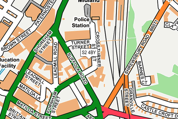 S2 4BY map - OS OpenMap – Local (Ordnance Survey)
