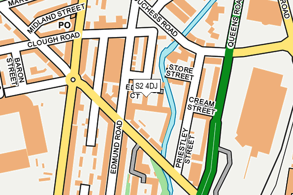 S2 4DJ map - OS OpenMap – Local (Ordnance Survey)