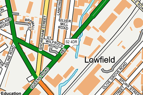 S2 4DR map - OS OpenMap – Local (Ordnance Survey)