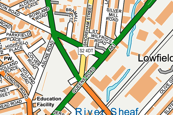 S2 4DT map - OS OpenMap – Local (Ordnance Survey)