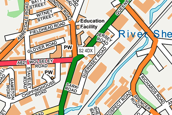 S2 4DX map - OS OpenMap – Local (Ordnance Survey)