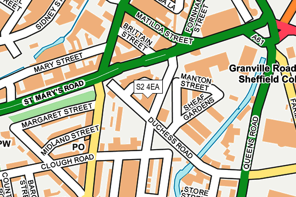 S2 4EA map - OS OpenMap – Local (Ordnance Survey)