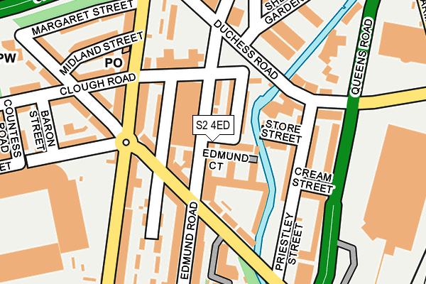 S2 4ED map - OS OpenMap – Local (Ordnance Survey)