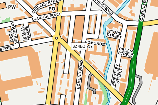 S2 4EQ map - OS OpenMap – Local (Ordnance Survey)