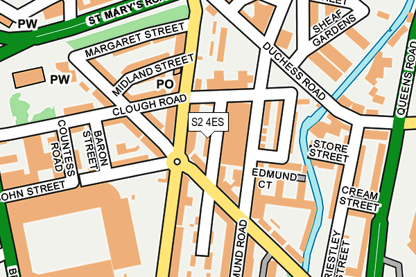 S2 4ES map - OS OpenMap – Local (Ordnance Survey)