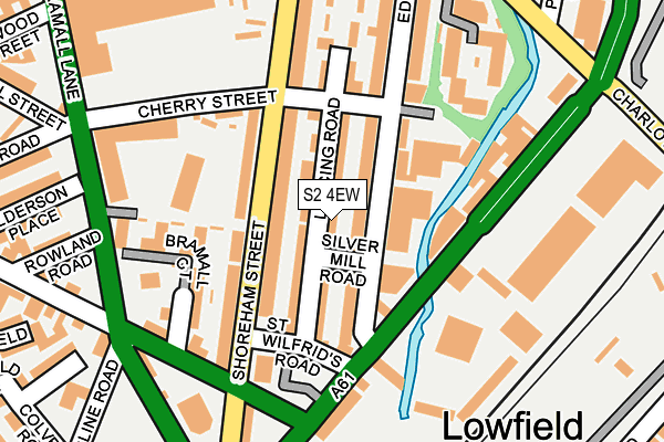 S2 4EW map - OS OpenMap – Local (Ordnance Survey)