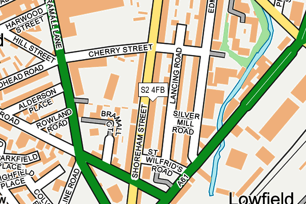 S2 4FB map - OS OpenMap – Local (Ordnance Survey)