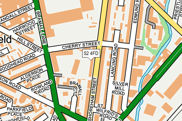 S2 4FD map - OS OpenMap – Local (Ordnance Survey)