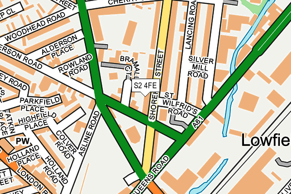 S2 4FE map - OS OpenMap – Local (Ordnance Survey)