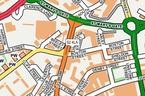 S2 4LA map - OS OpenMap – Local (Ordnance Survey)