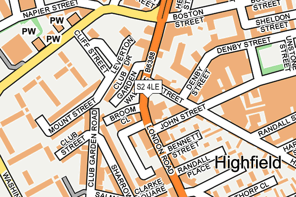 S2 4LE map - OS OpenMap – Local (Ordnance Survey)