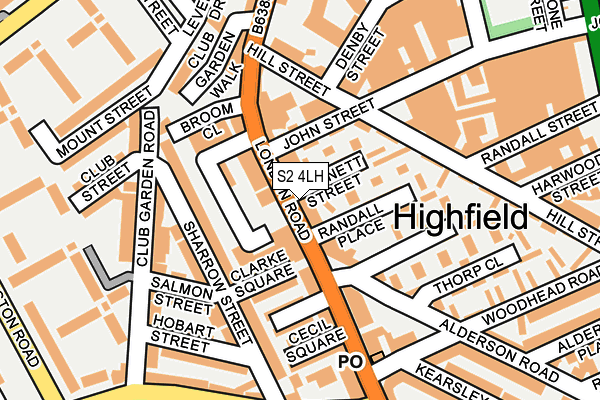 S2 4LH map - OS OpenMap – Local (Ordnance Survey)