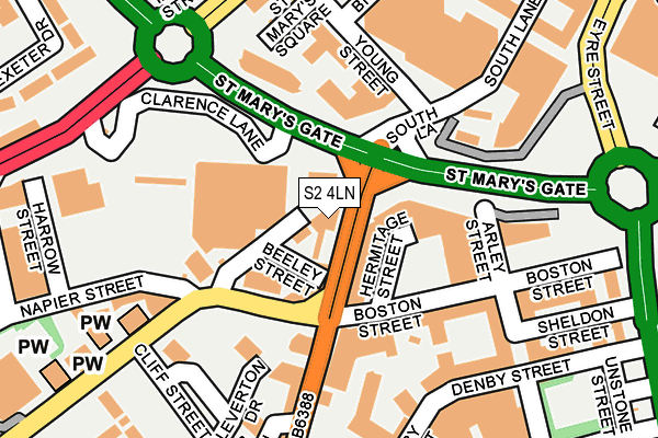 S2 4LN map - OS OpenMap – Local (Ordnance Survey)