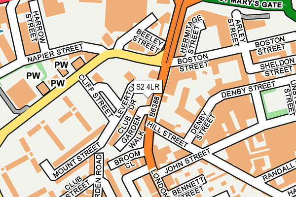 S2 4LR map - OS OpenMap – Local (Ordnance Survey)