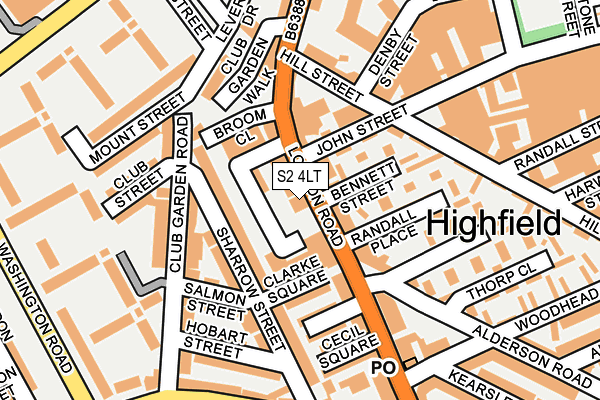 S2 4LT map - OS OpenMap – Local (Ordnance Survey)