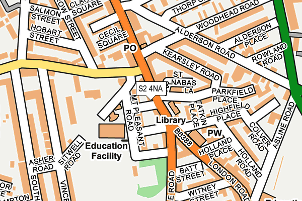 S2 4NA map - OS OpenMap – Local (Ordnance Survey)