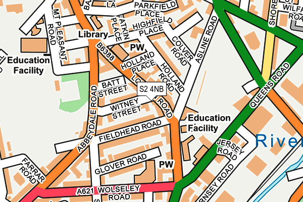 S2 4NB map - OS OpenMap – Local (Ordnance Survey)