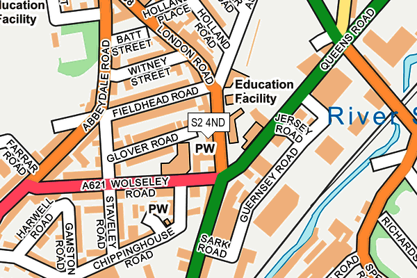 S2 4ND map - OS OpenMap – Local (Ordnance Survey)