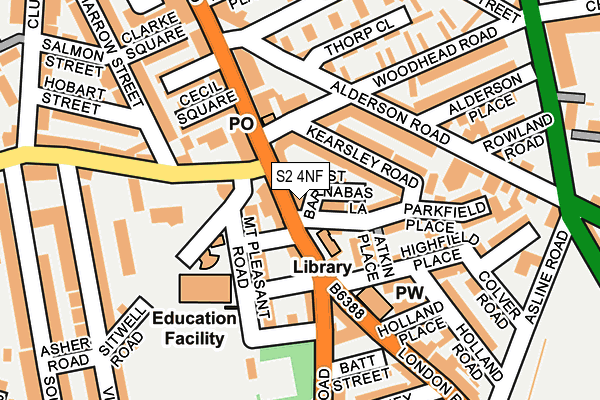 S2 4NF map - OS OpenMap – Local (Ordnance Survey)