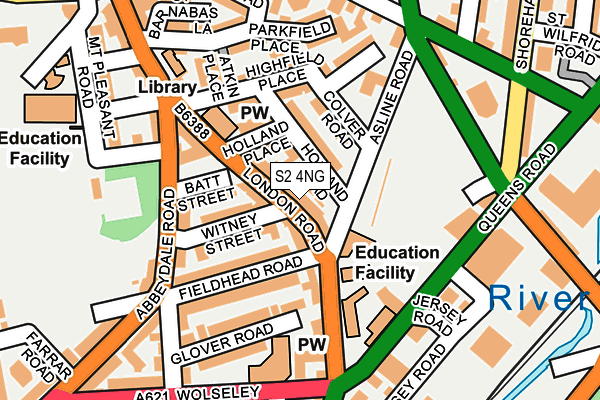 S2 4NG map - OS OpenMap – Local (Ordnance Survey)