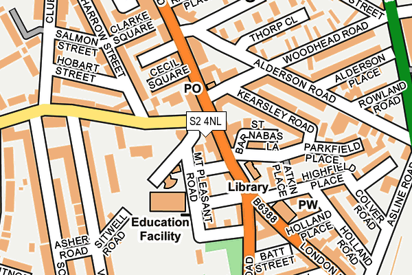 S2 4NL map - OS OpenMap – Local (Ordnance Survey)