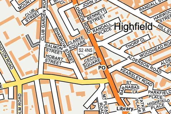 S2 4NS map - OS OpenMap – Local (Ordnance Survey)