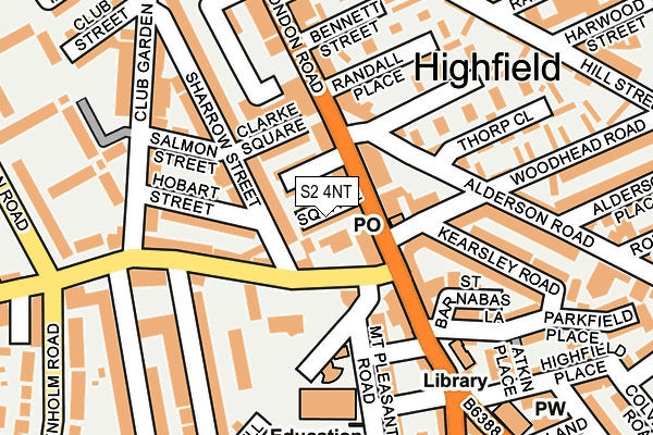 S2 4NT map - OS OpenMap – Local (Ordnance Survey)