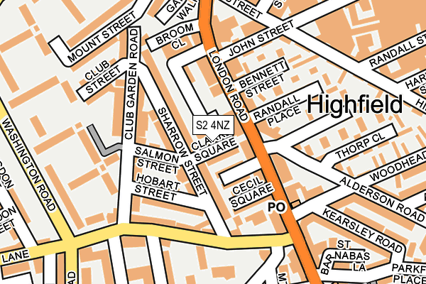 S2 4NZ map - OS OpenMap – Local (Ordnance Survey)
