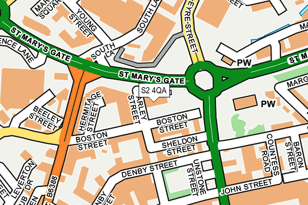 S2 4QA map - OS OpenMap – Local (Ordnance Survey)